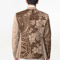 Polynesia Blazer Hibiscus Hawaiian Tribal Tattoo Retro Pink Pastel - Polynesian Pride