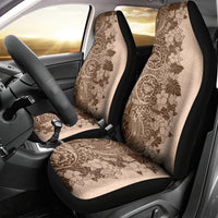 Polynesia Car Seat Cover Hibiscus and Hawaiian Tribal Tattoo Retro Style Pink Pastel LT9 - Polynesian Pride