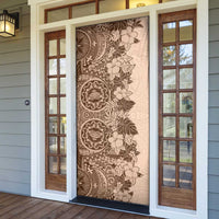 Polynesia Door Cover Hibiscus Hawaiian Tribal Tattoo Retro Pink Pastel LT9 - Polynesian Pride