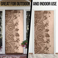 Polynesia Door Cover Hibiscus Hawaiian Tribal Tattoo Retro Pink Pastel LT9 - Polynesian Pride