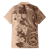 Polynesia Family Matching Tank Maxi Dress and Hawaiian Shirt Hibiscus and Hawaiian Tribal Tattoo Retro Style Pink Pastel LT9 - Polynesian Pride