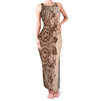 Polynesia Family Matching Tank Maxi Dress and Hawaiian Shirt Hibiscus and Hawaiian Tribal Tattoo Retro Style Pink Pastel LT9 Mom's Dress Pink Pastel - Polynesian Pride
