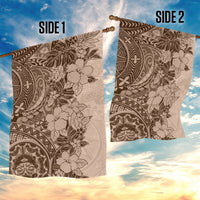 Polynesia Garden Flag Hibiscus and Hawaiian Tribal Tattoo Retro Style Pink Pastel LT9 - Polynesian Pride