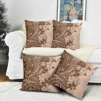 Polynesia Pillow Cover Hibiscus Hawaiian Tribal Tattoo Retro Pink Pastel - Polynesian Pride