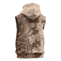 Polynesia Sleeveless Hoodie Hibiscus Hawaiian Tribal Tattoo Retro Pink Pastel - Polynesian Pride