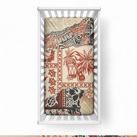 Hawaii Baby Bed Cover Aloha Tribal Pattern Beige Version LT9 28 × 52 in Beige - Polynesian Pride