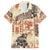 Hawaii Family Matching Off Shoulder Maxi Dress and Hawaiian Shirt Aloha Tribal Pattern Beige Version LT9 Dad's Shirt - Short Sleeve Beige - Polynesian Pride