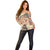 Hawaii Off Shoulder Sweater Aloha Tribal Pattern Beige Version LT9 - Polynesian Pride