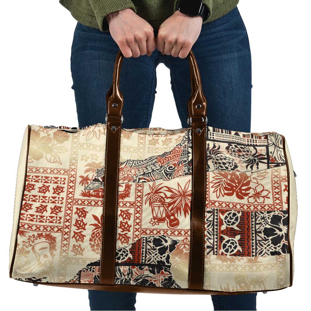 Hawaii Beige Version Travel Bag Aloha Tribal Pattern - Polynesian Pride