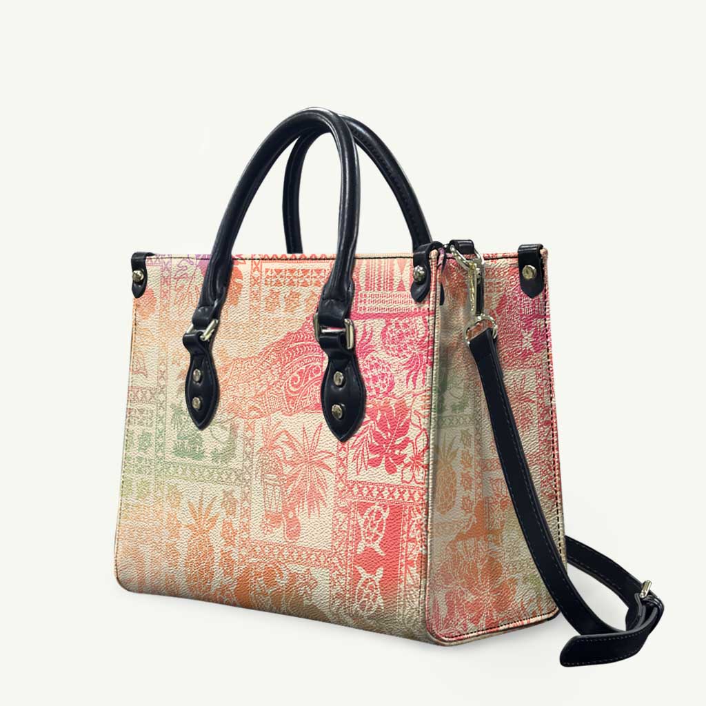 Hawaii Sweat Pink Ombre Leather Bag Aloha Tribal Pattern - Polynesian Pride