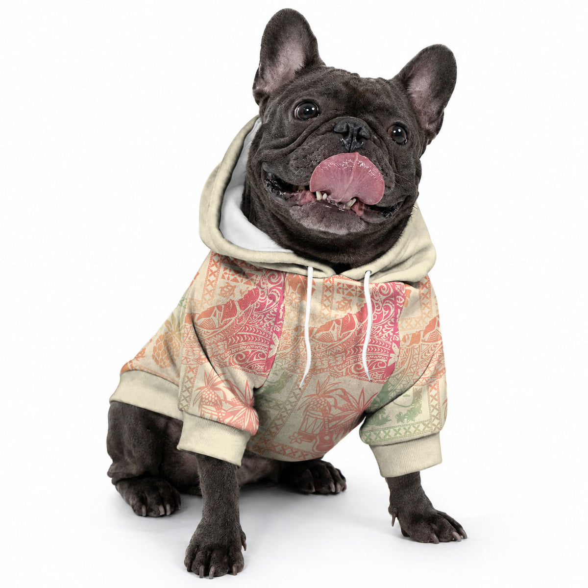 Hawaii Pet Hoodie Aloha Tribal Pattern Sweat Pink Ombre LT9 - Polynesian Pride