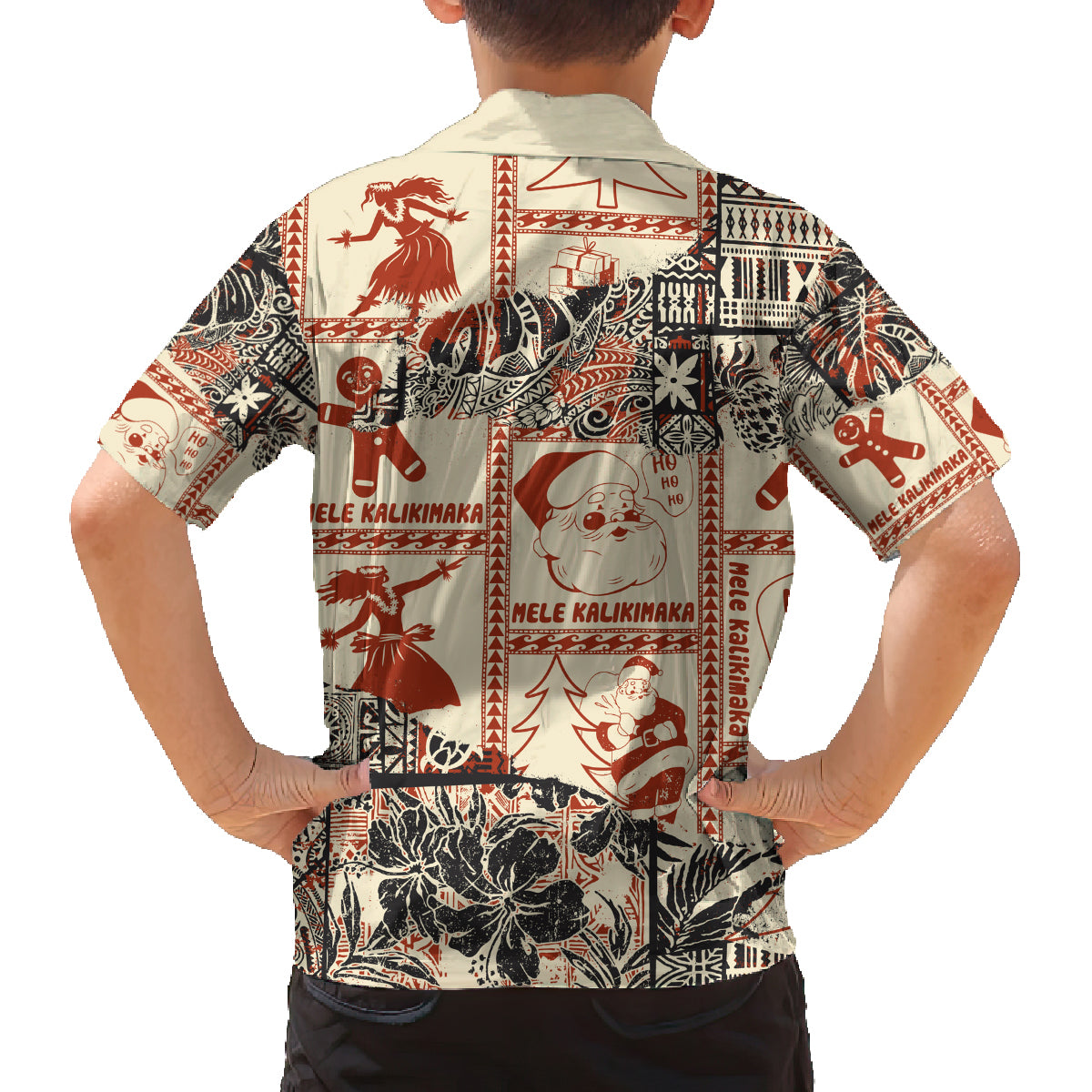 Aloha Hawaii Christmas Family Matching Tank Maxi Dress and Hawaiian Shirt Mele Kalikimaka Tapa Tribal Retro Style LT9 - Polynesian Pride