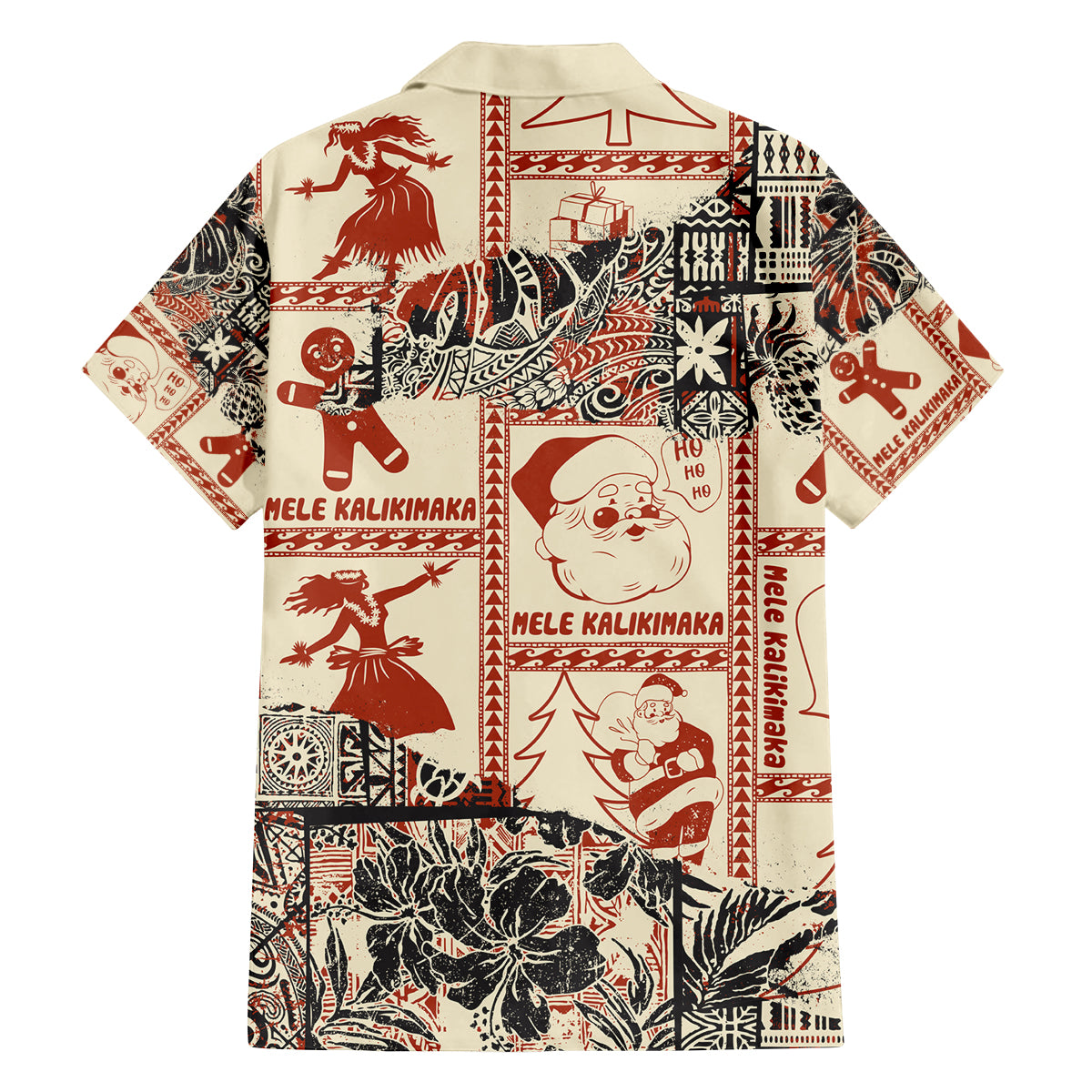 Aloha Hawaii Christmas Family Matching Tank Maxi Dress and Hawaiian Shirt Mele Kalikimaka Tapa Tribal Retro Style LT9 - Polynesian Pride