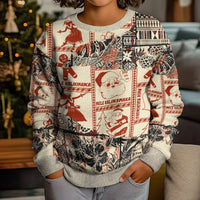 Aloha Hawaii Christmas Kid Ugly Christmas Sweater Mele Kalikimaka Tapa Tribal Retro Style LT9 - Polynesian Pride