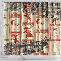 Aloha Hawaii Christmas Shower Curtain Mele Kalikimaka Tapa Tribal Retro Style LT9 - Polynesian Pride