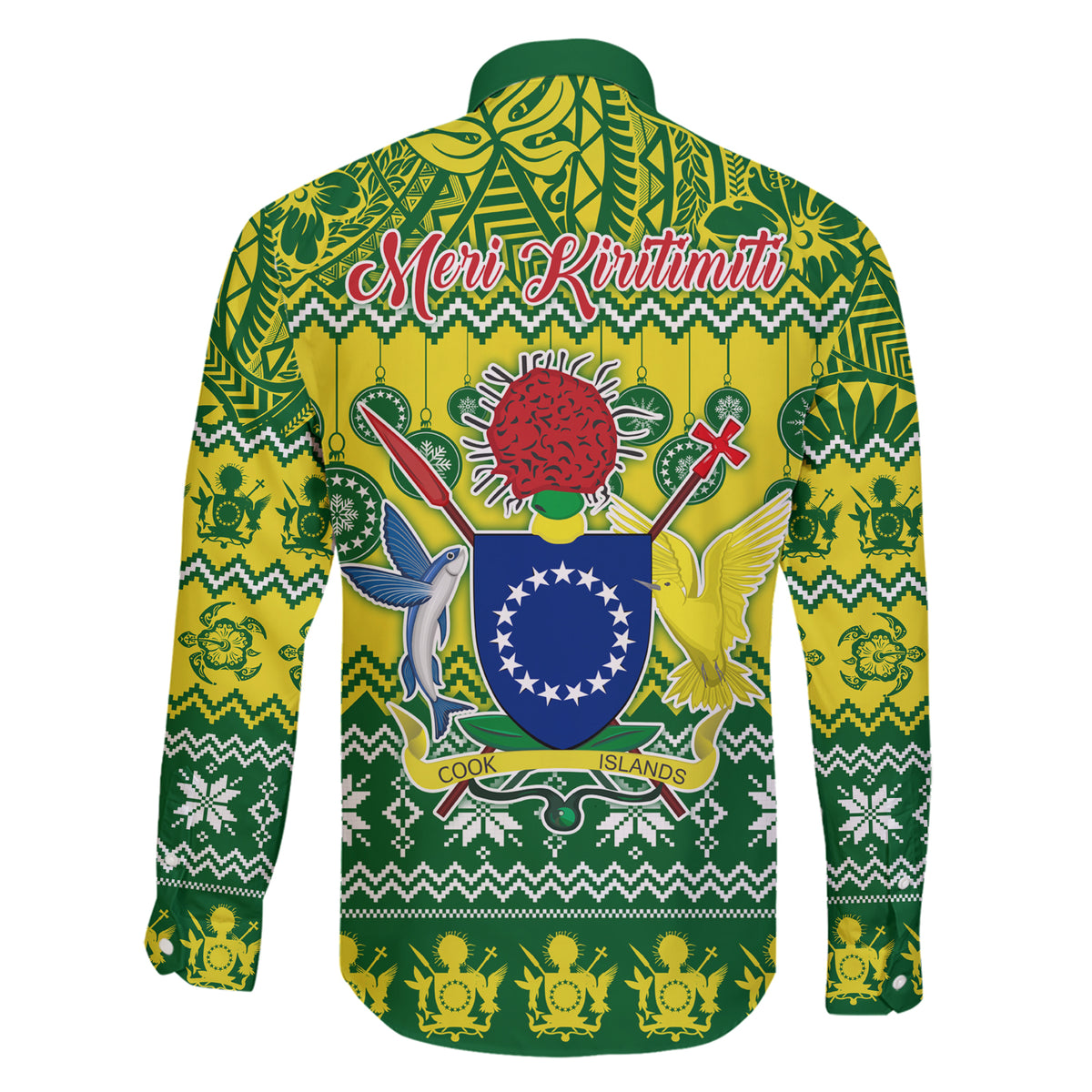 Cook Islands Christmas Family Matching Short Sleeve Bodycon Dress and Hawaiian Shirt Santa Beach Meri Kiritimiti LT9 - Polynesian Pride