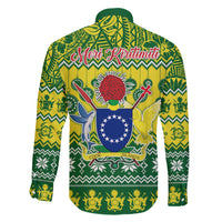 Cook Islands Christmas Family Matching Short Sleeve Bodycon Dress and Hawaiian Shirt Santa Beach Meri Kiritimiti LT9 - Polynesian Pride