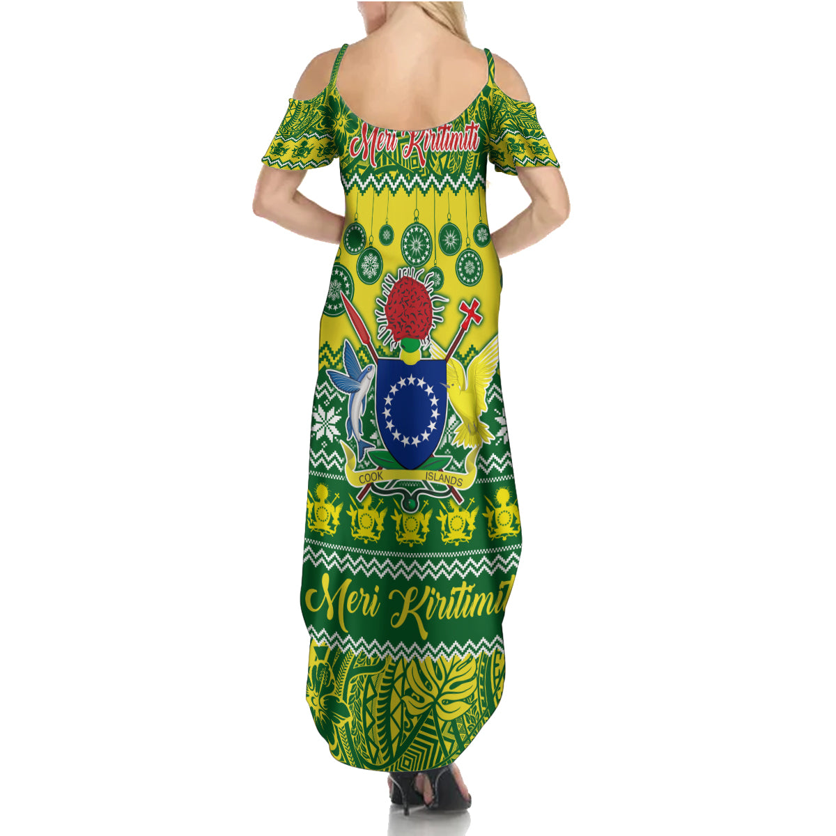 Cook Islands Christmas Family Matching Summer Maxi Dress and Hawaiian Shirt Santa Beach Meri Kiritimiti LT9 - Polynesian Pride