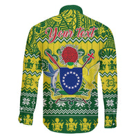 Personalised Cook Islands Christmas Family Matching Off Shoulder Maxi Dress and Hawaiian Shirt Santa Beach Meri Kiritimiti LT9 - Polynesian Pride