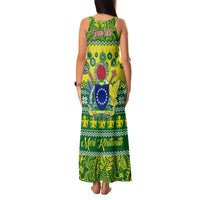 Personalised Cook Islands Christmas Family Matching Tank Maxi Dress and Hawaiian Shirt Santa Beach Meri Kiritimiti LT9 - Polynesian Pride