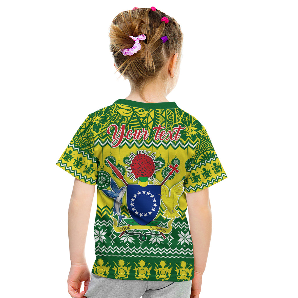 Personalised Cook Islands Christmas Kid T Shirt Santa Beach Meri Kiritimiti LT9 - Polynesian Pride