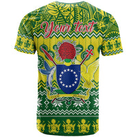 Personalised Cook Islands Christmas T Shirt Santa Beach Meri Kiritimiti LT9 - Polynesian Pride