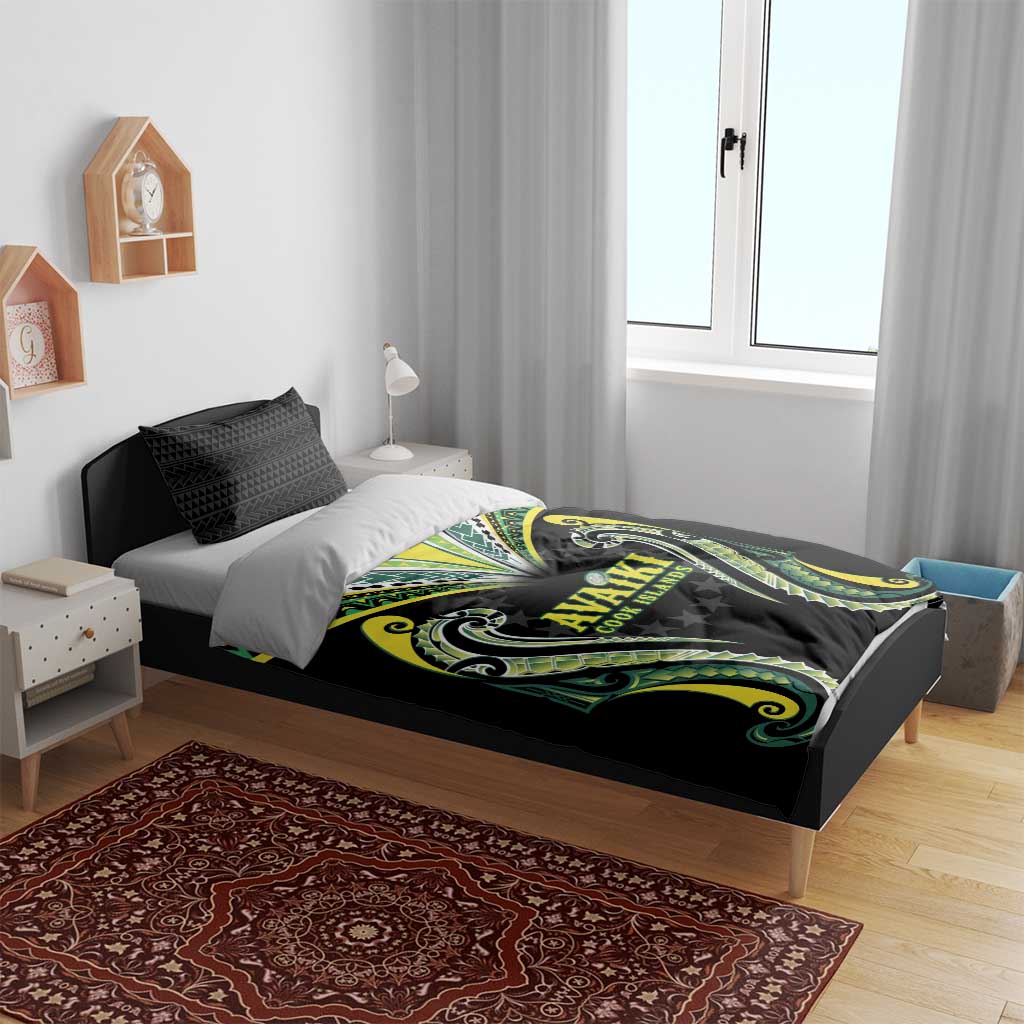 Rugby Cook Islands Avaiki Bedding Set Black Kuki Airani Tribal Maori Inspired - Polynesian Pride