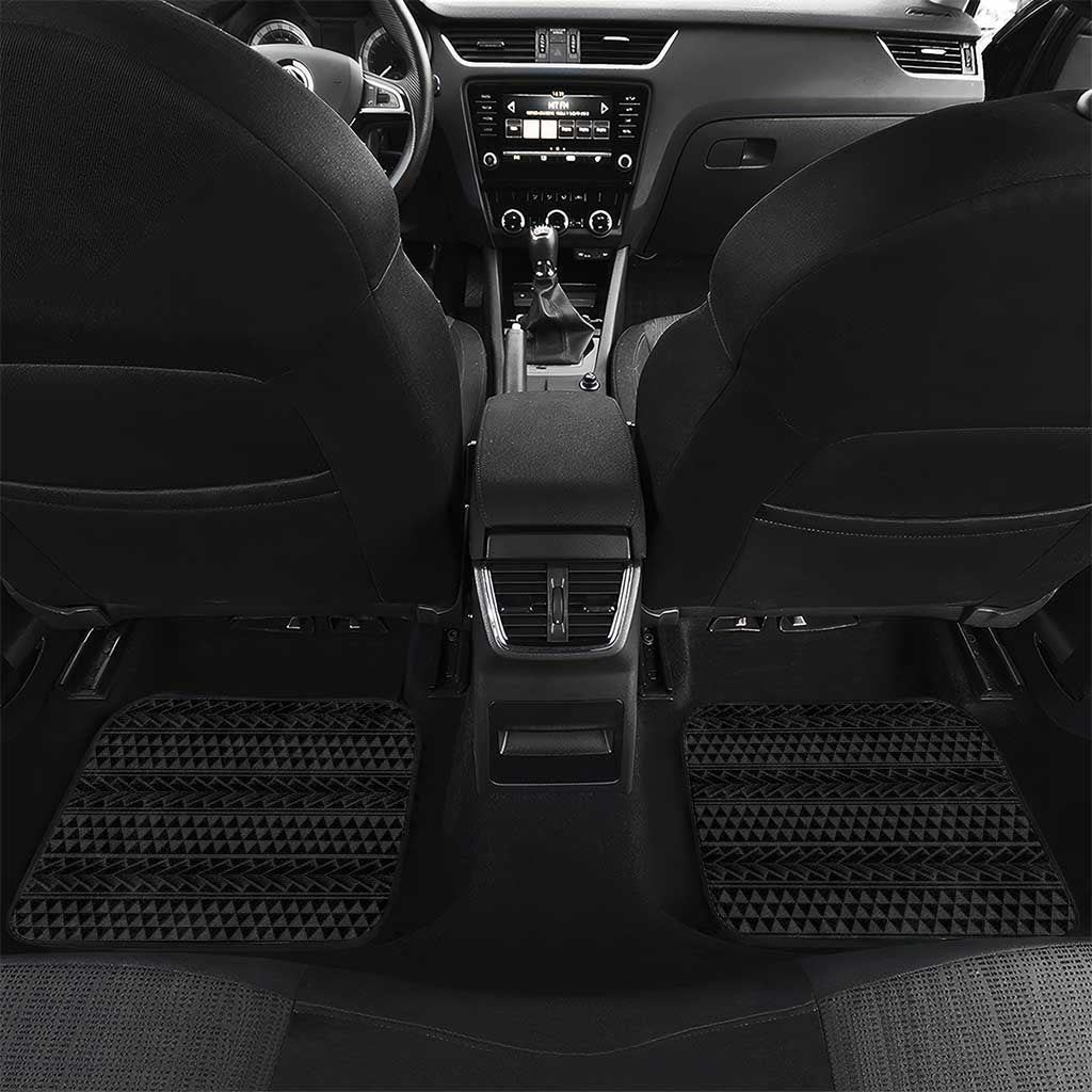 Custom Rugby Cook Islands Avaiki Car Mats Black Kuki Airani Tribal Maori Inspired - Polynesian Pride