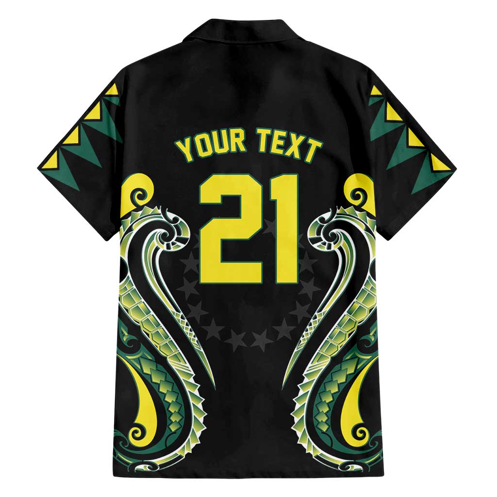 Custom Rugby Cook Islands Avaiki Family Matching Mermaid Dress and Hawaiian Shirt Black Kuki Airani Tribal Maori Inspired LT9 - Polynesian Pride