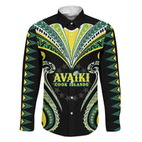 Custom Rugby Cook Islands Avaiki Family Matching Short Sleeve Bodycon Dress and Hawaiian Shirt Black Kuki Airani Tribal Maori Inspired LT9 Dad's Shirt - Long Sleeve Black - Polynesian Pride