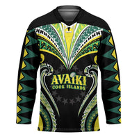 Custom Rugby Cook Islands Avaiki Hockey Jersey Black Kuki Airani Tribal Maori Inspired - Polynesian Pride