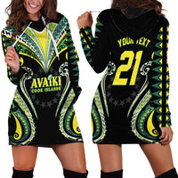 Custom Rugby Cook Islands Avaiki Hoodie Dress Black Kuki Airani Tribal Maori Inspired LT9 - Polynesian Pride