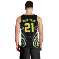 Custom Rugby Cook Islands Avaiki Men Tank Top Black Kuki Airani Tribal Maori Inspired - Polynesian Pride