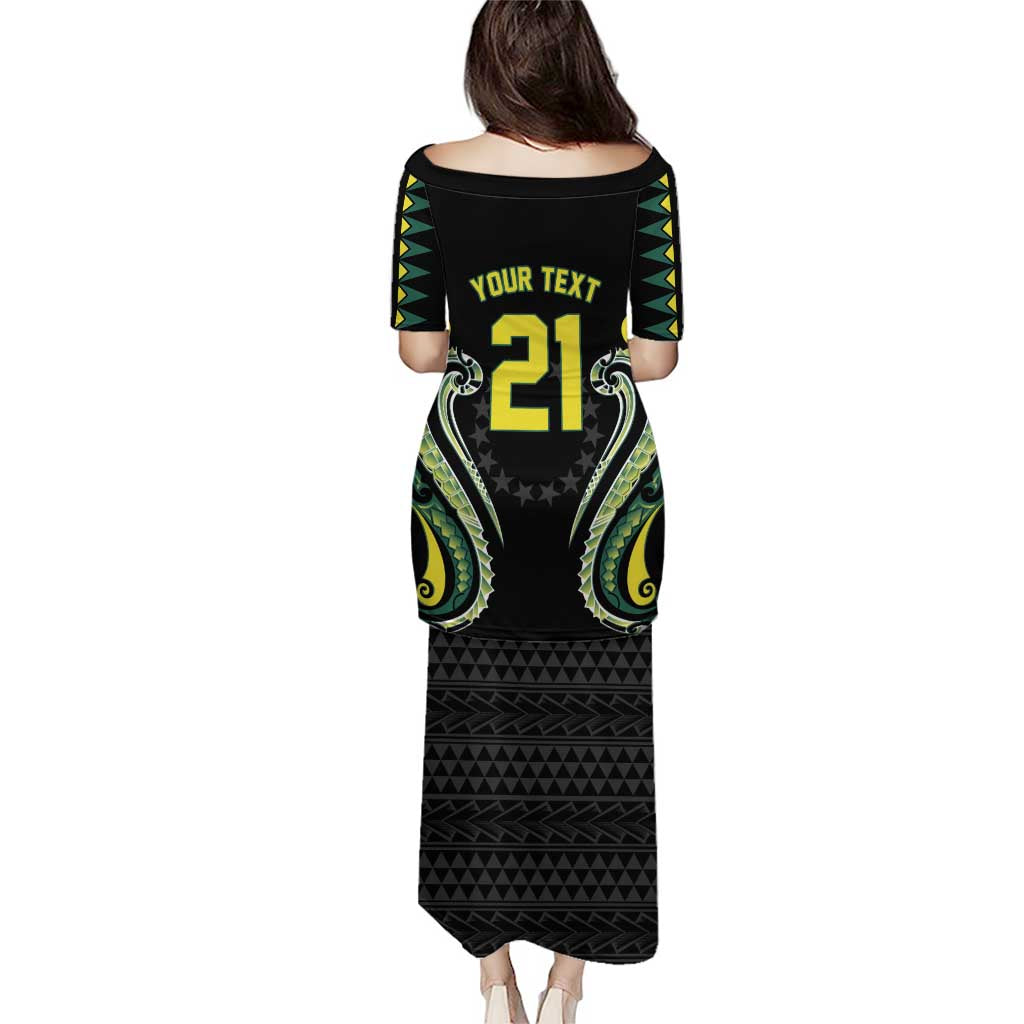 Custom Rugby Cook Islands Avaiki Puletasi Black Kuki Airani Tribal Maori Inspired - Polynesian Pride