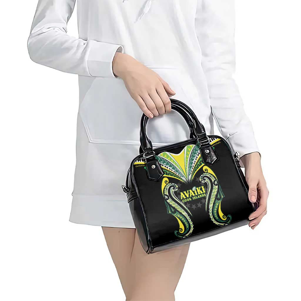 Rugby Cook Islands Avaiki Shoulder Handbag Black Kuki Airani Tribal Maori Inspired - Polynesian Pride