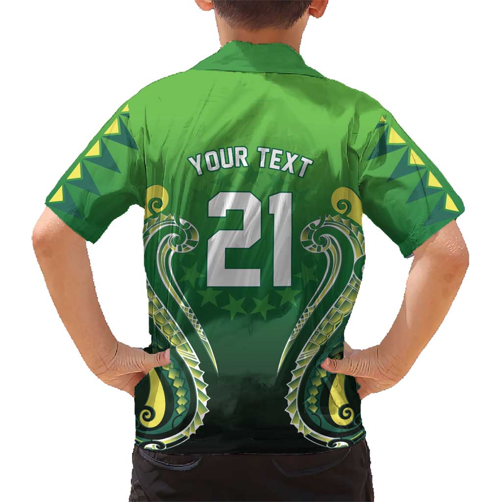 Custom Rugby Cook Islands Avaiki Family Matching Summer Maxi Dress and Hawaiian Shirt Green Kuki Airani Tribal Maori Inspired LT9 - Polynesian Pride