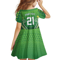 Custom Rugby Cook Islands Avaiki Family Matching Summer Maxi Dress and Hawaiian Shirt Green Kuki Airani Tribal Maori Inspired LT9 - Polynesian Pride