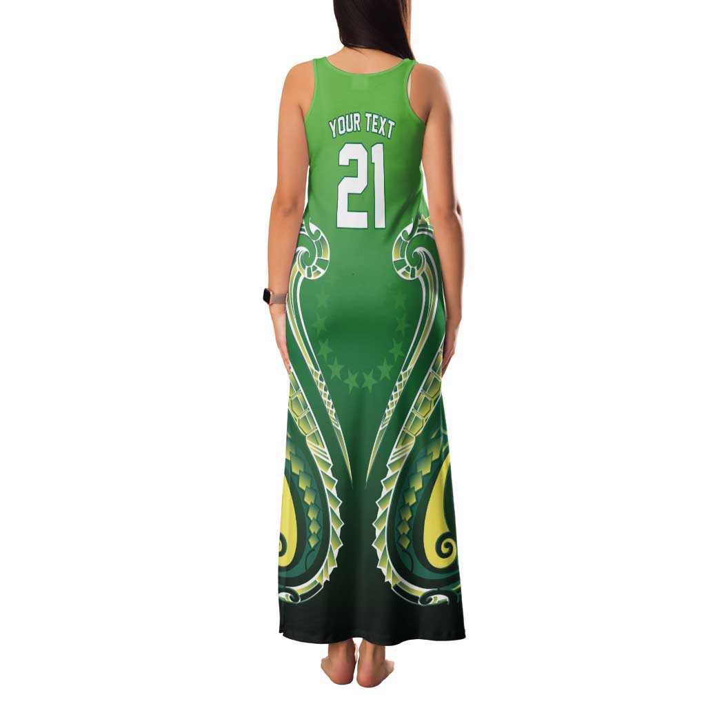 Custom Rugby Cook Islands Avaiki Family Matching Tank Maxi Dress and Hawaiian Shirt Green Kuki Airani Tribal Maori Inspired LT9 - Polynesian Pride