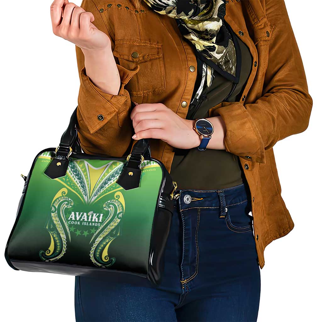 Rugby Cook Islands Avaiki Shoulder Handbag Green Kuki Airani Tribal Maori Inspired - Polynesian Pride