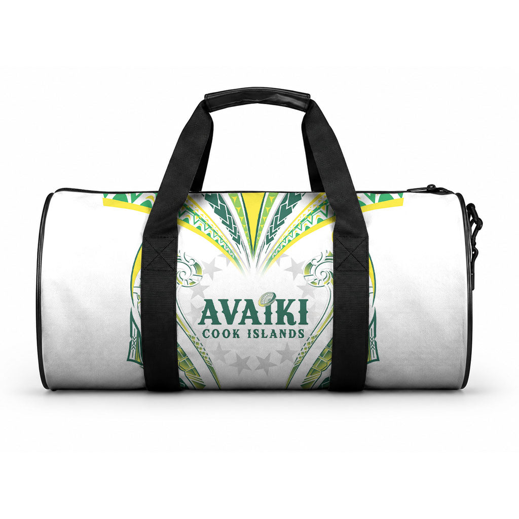 Rugby Cook Islands Avaiki Duffle Bag White Kuki Airani Tribal Maori Inspired LT9 One size White - Polynesian Pride