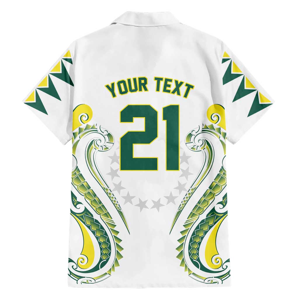 Custom Rugby Cook Islands Avaiki Family Matching Off Shoulder Maxi Dress and Hawaiian Shirt White Kuki Airani Tribal Maori Inspired LT9 - Polynesian Pride