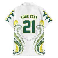 Custom Rugby Cook Islands Avaiki Family Matching Off Shoulder Maxi Dress and Hawaiian Shirt White Kuki Airani Tribal Maori Inspired LT9 - Polynesian Pride