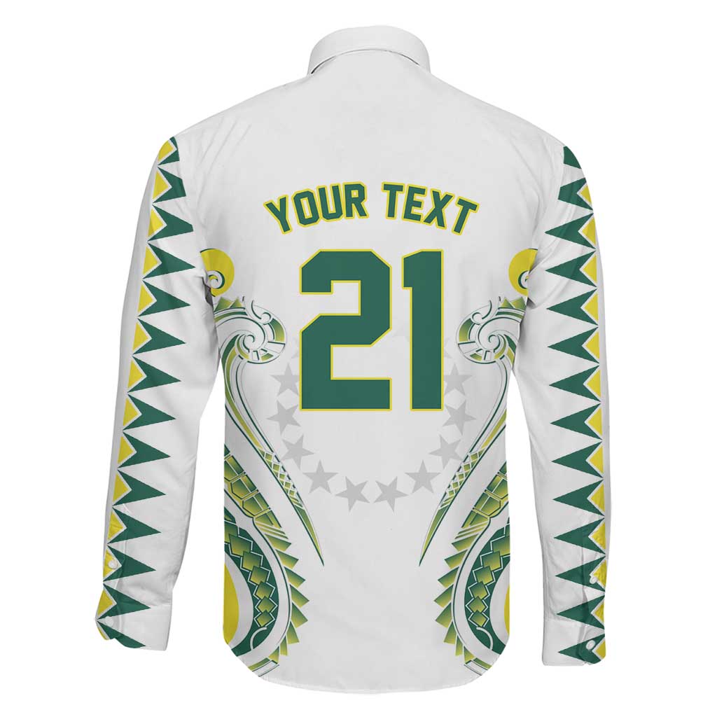 Custom Rugby Cook Islands Avaiki Family Matching Off Shoulder Maxi Dress and Hawaiian Shirt White Kuki Airani Tribal Maori Inspired LT9 - Polynesian Pride