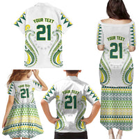 Custom Rugby Cook Islands Avaiki Family Matching Puletasi and Hawaiian Shirt White Kuki Airani Tribal Maori Inspired LT9 - Polynesian Pride