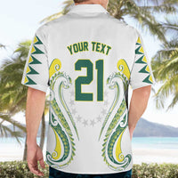 Custom Rugby Cook Islands Avaiki Hawaiian Shirt White Kuki Airani Tribal Maori Inspired - Polynesian Pride