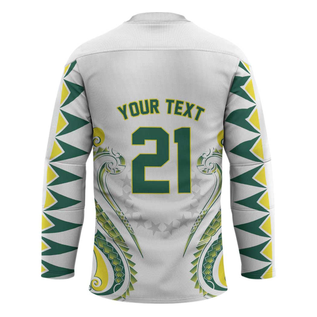 Custom Rugby Cook Islands Avaiki Hockey Jersey White Kuki Airani Tribal Maori Inspired - Polynesian Pride