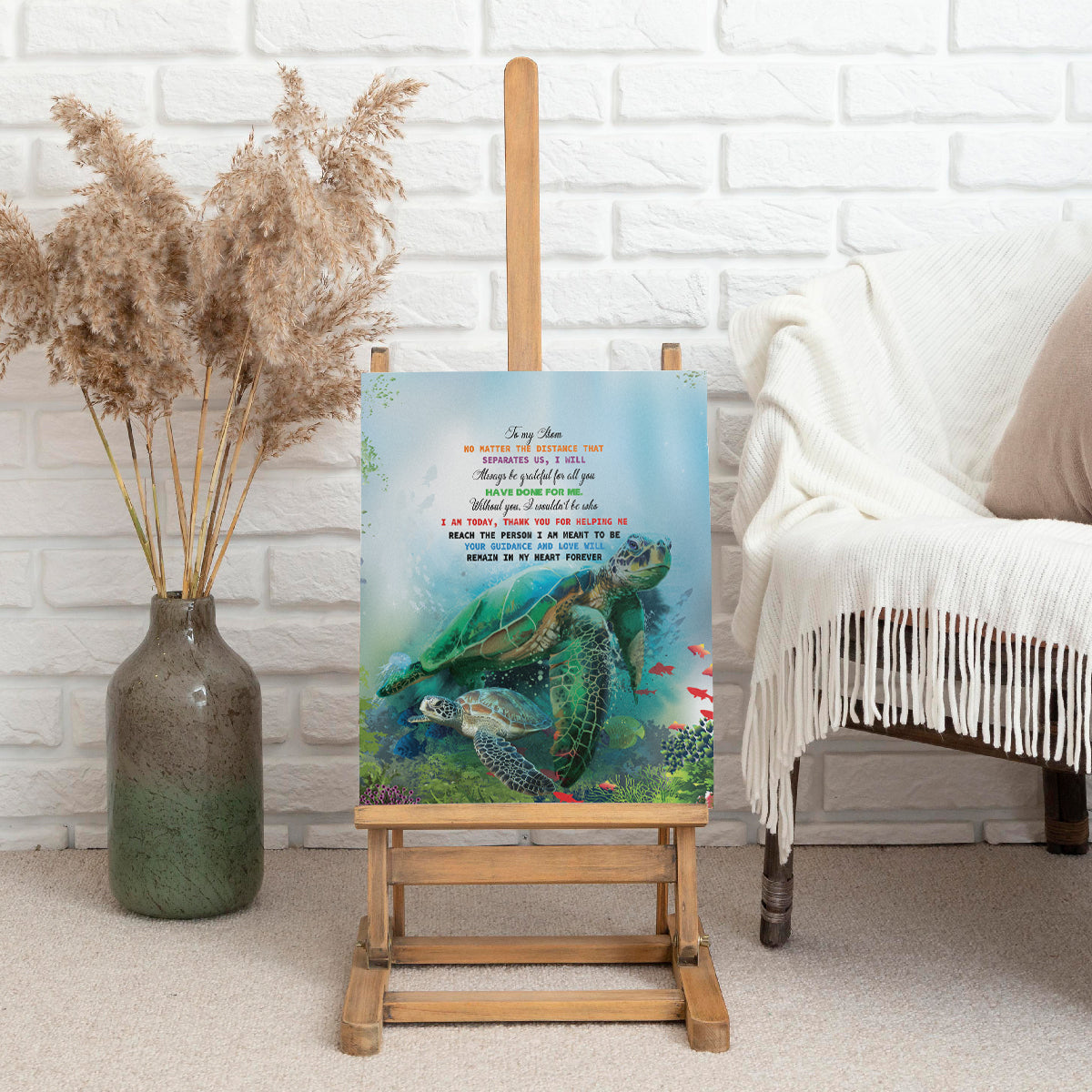 Polynesia Mother's Day Canvas Wall Art Magnificent Sea Turtle Of Love and Gratitude LT9 - Polynesian Pride
