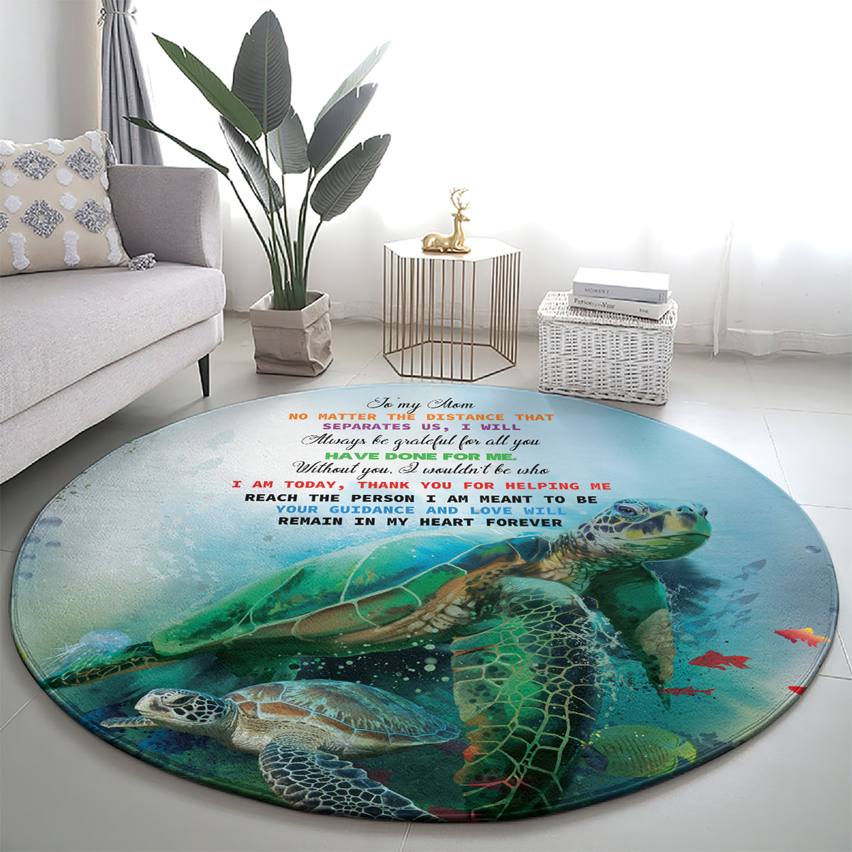 Polynesia Mother's Day Round Carpet Magnificent Sea Turtle Of Love and Gratitude LT9 - Polynesian Pride