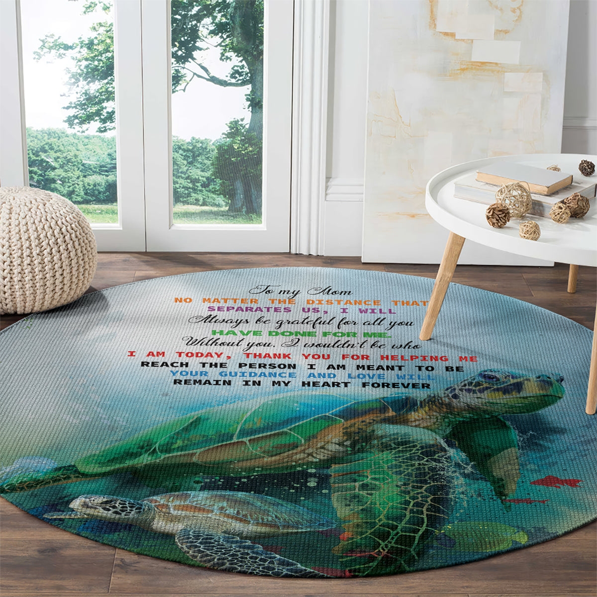 Polynesia Mother's Day Round Carpet Magnificent Sea Turtle Of Love and Gratitude LT9 - Polynesian Pride