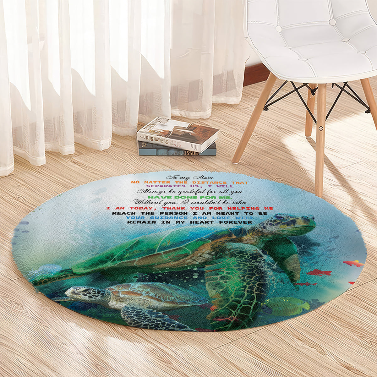 Polynesia Mother's Day Round Carpet Magnificent Sea Turtle Of Love and Gratitude LT9 - Polynesian Pride